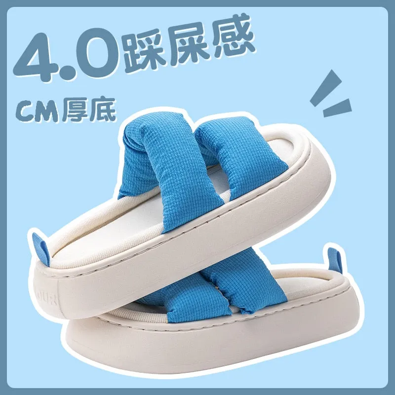 Breathable Flax Slippers Soft EVA Sole Lovers Indoor Slides Solid Color Four Seasons Quality Designer Spring Summer Shoes Woman