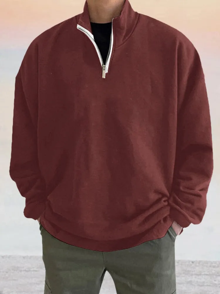 Casual Quarter Zip Sweatshirt