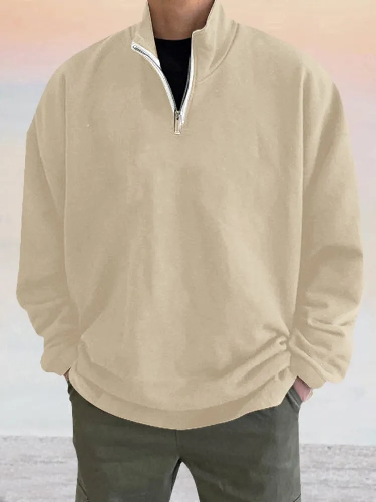 Casual Quarter Zip Sweatshirt