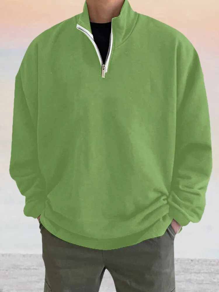 Casual Quarter Zip Sweatshirt