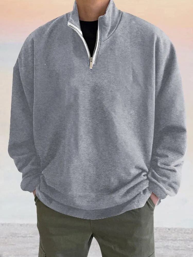 Casual Quarter Zip Sweatshirt