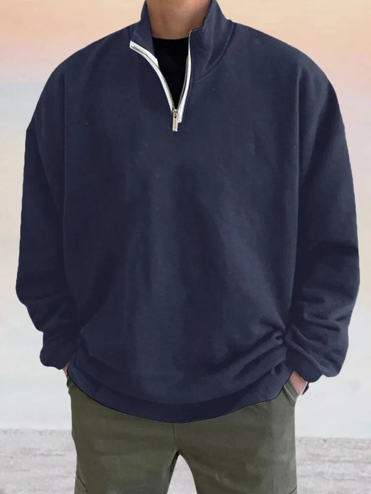 Casual Quarter Zip Sweatshirt
