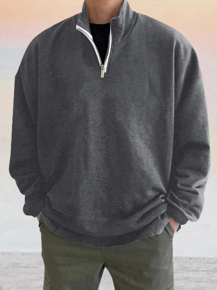 Casual Quarter Zip Sweatshirt