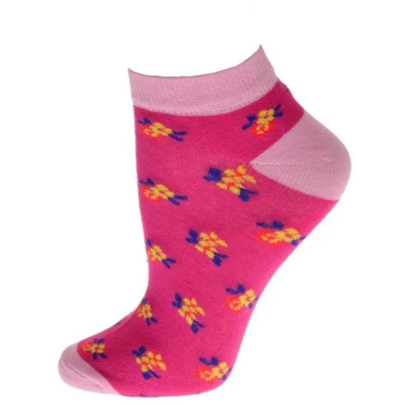 Floral Pattern Ankle Low Cut Cotton Socks