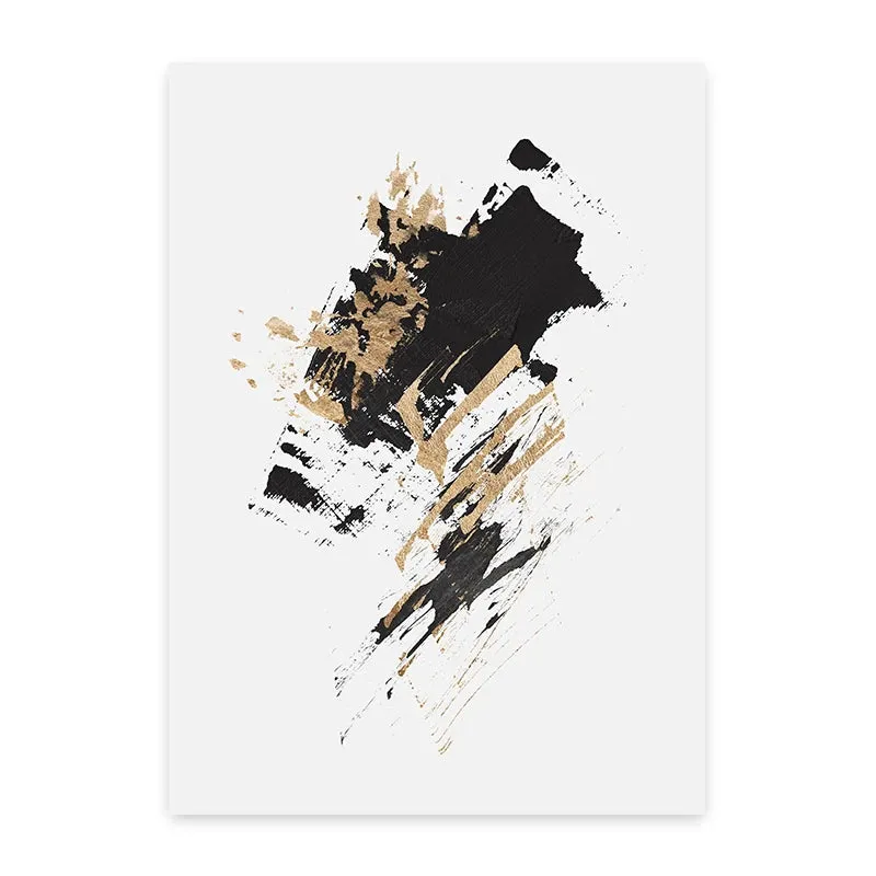 Minimalist Matte Black Golden Wall Art Fine Art Canvas Prints Pictures For Modern Apartment Living Room Dining Room Nordic Home Decor