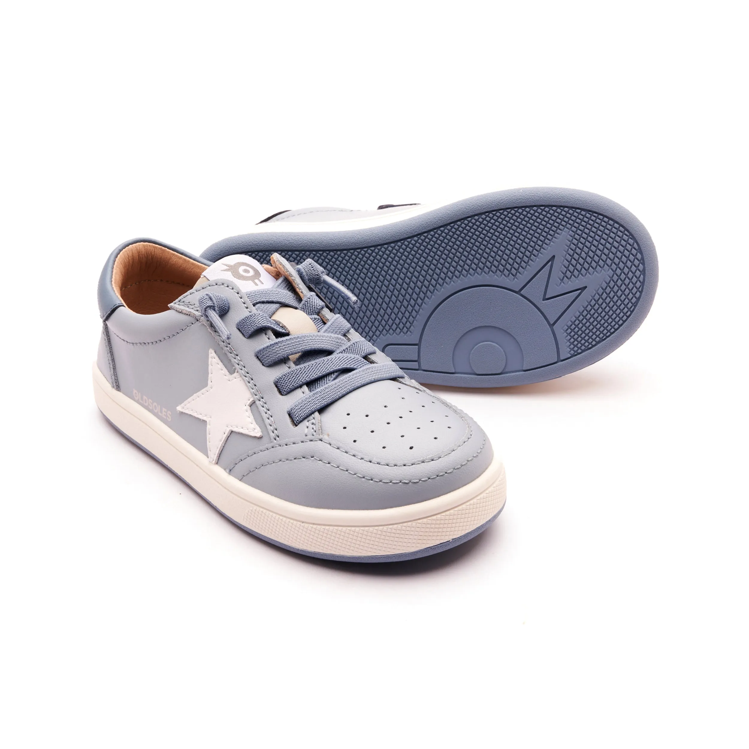 Old Soles Boy's 1006 Platinum Runner Casual Shoes - Dusty Blue / Indigo / Gris / Snow / White Indigo Sole