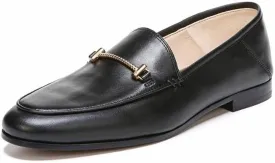 Sam Edelman Lior Black Almond Toe Slip On Stacked Heel Fashion Flats Loafers