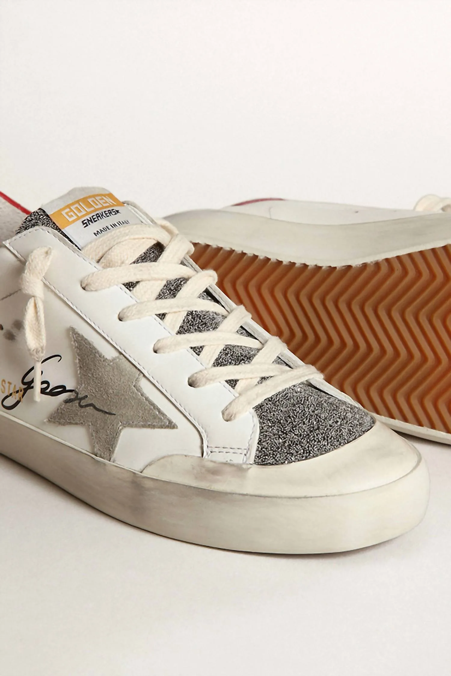 Superstar Sneaker Swarovski Crystal in White/Red/Silver