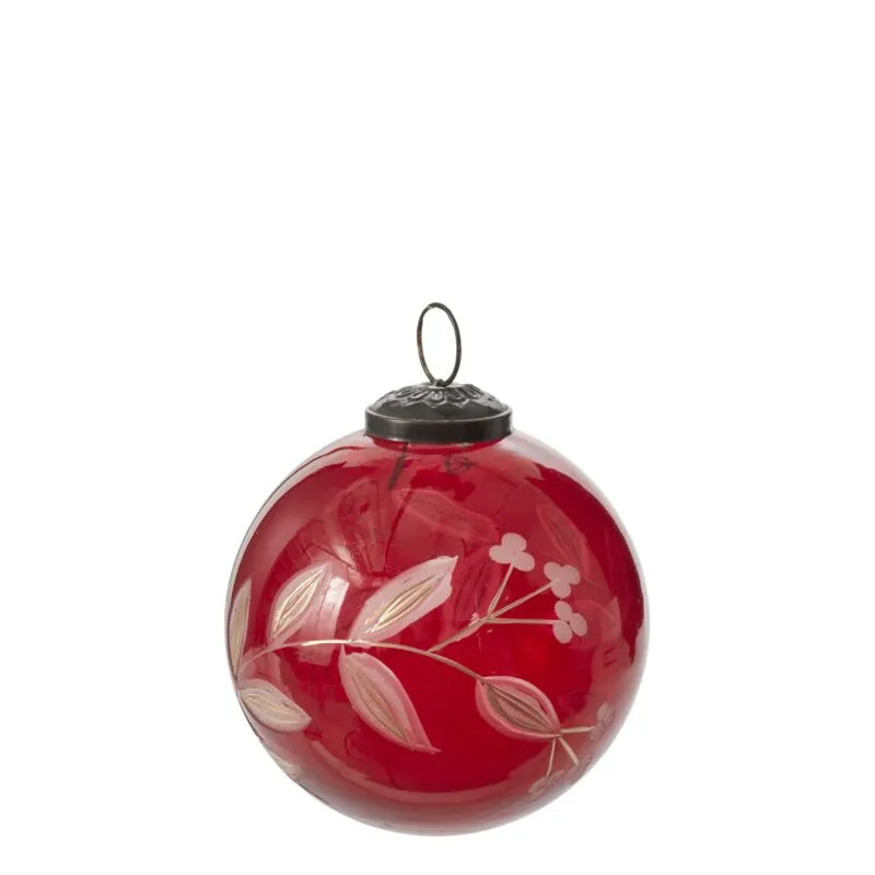 Winterbloom Etched Glass Ornament